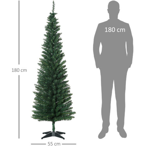 Sapin de Noël artificiel, support inclus, 1,8 m de haut, vert