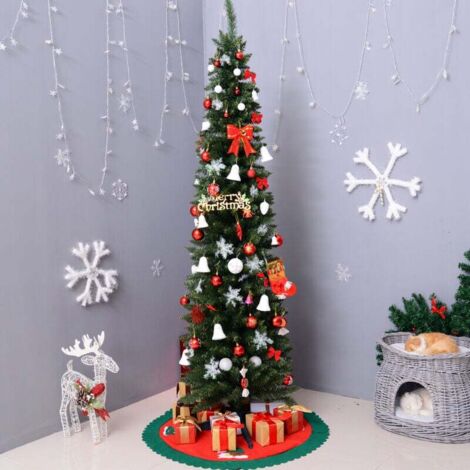 Sapin de Noël artificiel, support inclus, 2,1 m de haut, vert