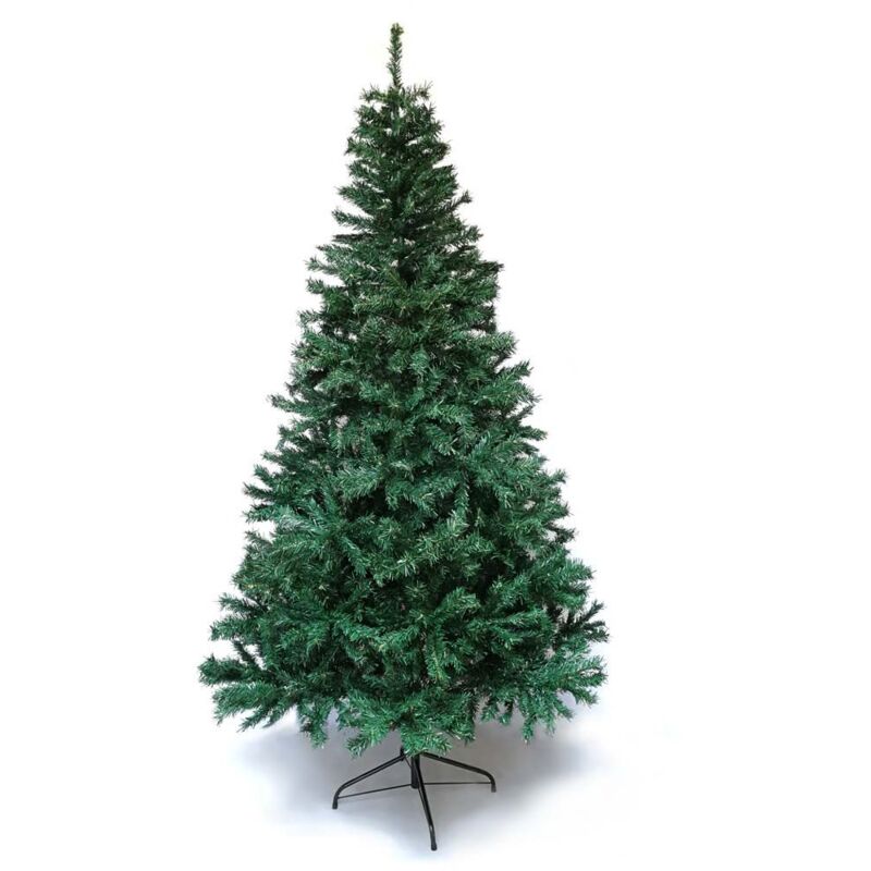 Sapin de Noël artificiel tradition et qualité - Arbre pour décoration de Noël avec support vert 210 cm - vert