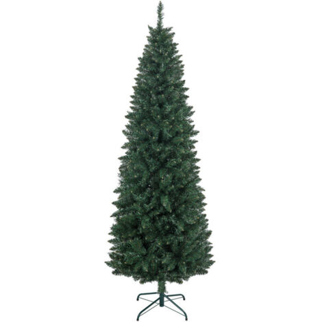 Sapin de Noël artificiel ultra-fin de 210 cm avec structure en acier pliable et 687 épines vertes