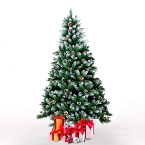 ECOXMAS Sapin de Noël 210 cm artificiel écologique avec décorations Tampere