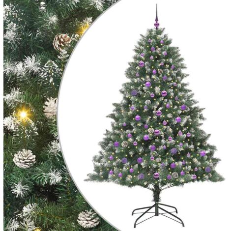 Sapin de Noël artificiel Vert 210 cm PVC, plastique et acier vidaXL