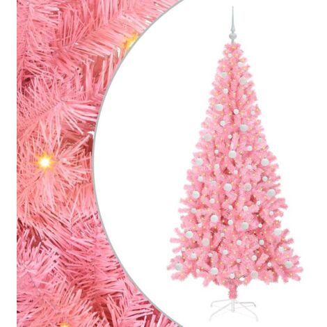 Sapin de Noël avec 300 LED avec support Rose 210 cm PVC vidaXL