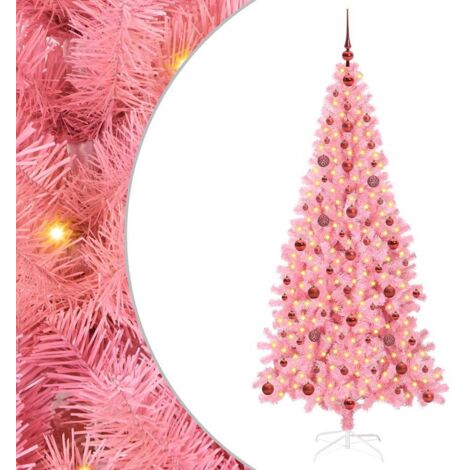 Sapin de Noël avec 300 LED avec support Rose 210 cm PVC vidaXL