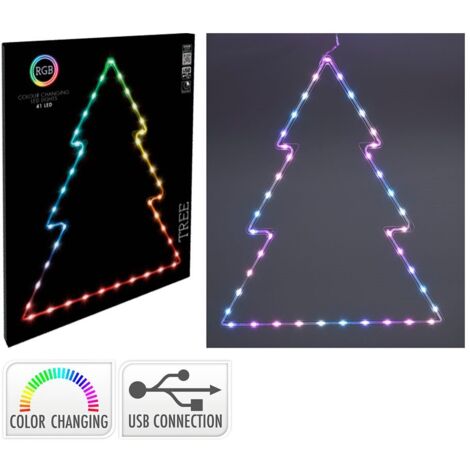 Sapin De Noël Avec 41 Led Rgb 48 X 60 Cm