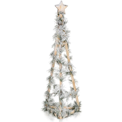 Sapin de Noël avec cône en bois, 68 cm, illuminé