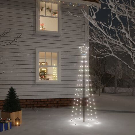 Sapin de Noël avec piquet Blanc froid 108 LED 180 cm vidaXL