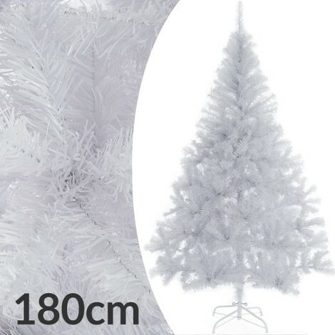 Sapin de Noël Blanc artificiel 180 cm avec 533 branches et pied support