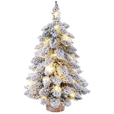 Sapin de Noël de bureau artificiel à effet neige ---