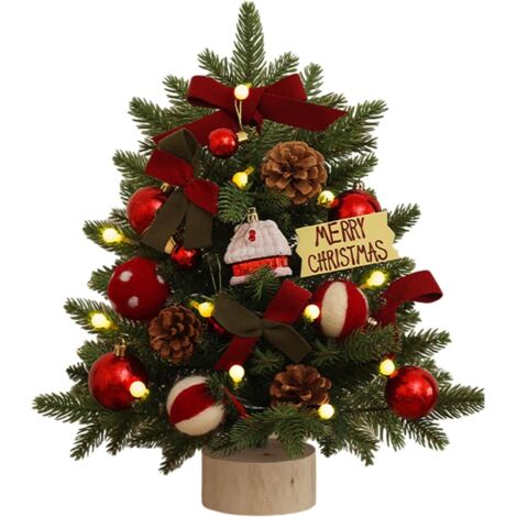 Sapin de Noël de table  Décoration de Noël miniature, sapin artificiel de 45 cm avec lumières, idéal pour les tables de Noël