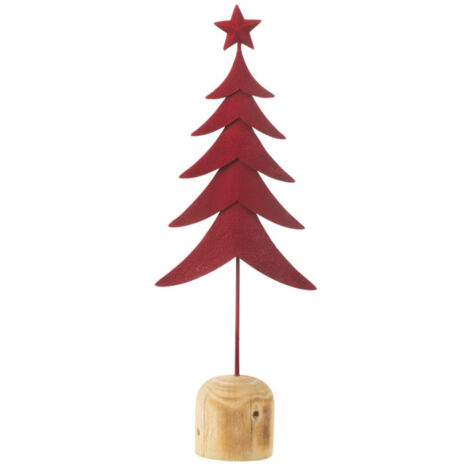 Sapin de Noël Déco sur Pied "Étoile" 49cm Rouge