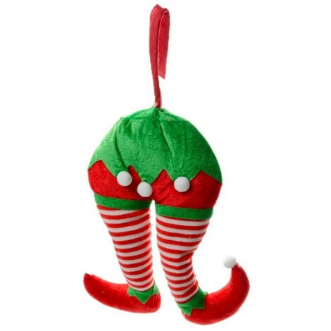 Lutin farceur - H 42 cm - Rouge et vert