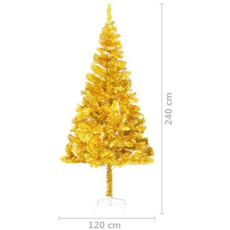 Sapin de Noël Doré Artificiel 240 X 120 cm et pied support pour un Noël original.