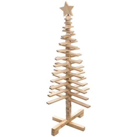 FÉÉRIC LIGHTS AND CHRISTMAS Sapin de Noël en bois articulé - Beige - H 120 x D 50 cm - Livraison gratuite