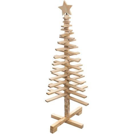 FÉÉRIE LIGHTS & CHRISTMAS Sapin de Noël en bois articulé Lodge - H. 120 cm - 50 x 50 x 120 - Marron