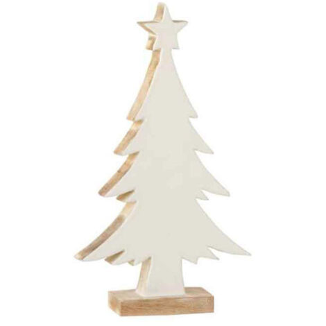 Sapin de Noël en Bois "Manguier" 32cm Blanc