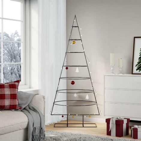 MAISON CHIC Sapin de Noël en métal-Arbre de Noël-Décoration de Fête pour Noël noir 180 cm 645984