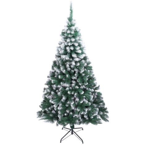 Sapin de Noël en PVC blanc de 7 pieds avec 870 branches