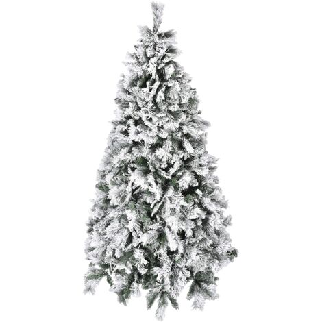 Sapin de Noël enneigé Alaska H.180 cm - Socle 124 cm - 1366 Branches