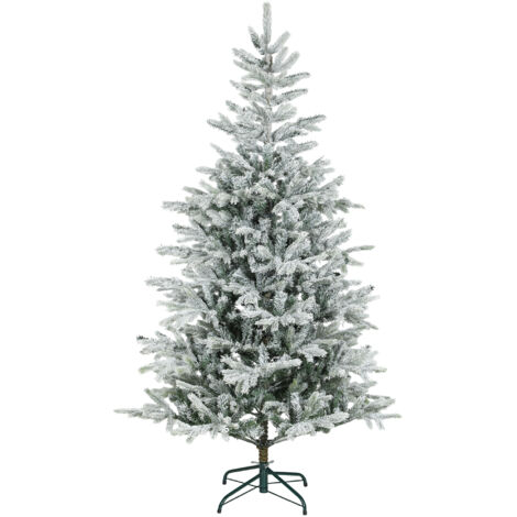 Sapin de Noël enneigé de 180 cm avec 1207 branches Conception de la section de base pliable facile à assembler