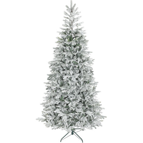 Sapin de Noël enneigé de 210 cm avec 1154 branches : conception de section de base pliable facile à assembler