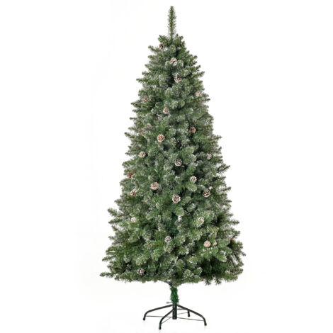 Sapin de Noël enneigé ROMAN vert et blanc