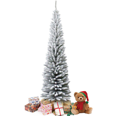 Sapin de Noël Floconneux Effilé 210cm - 800 Branches Forme Crayon pour Petits Espaces  Design Mince et Élégant  Rapport Qualité-Prix Exceptionnel