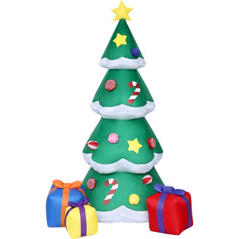 Sapin de Noël Gonflable LED 210cm avec Cadeaux - Décoration Magique pour Jardin et Intérieur  Installation Express 2 Min - Économie d'Énergie