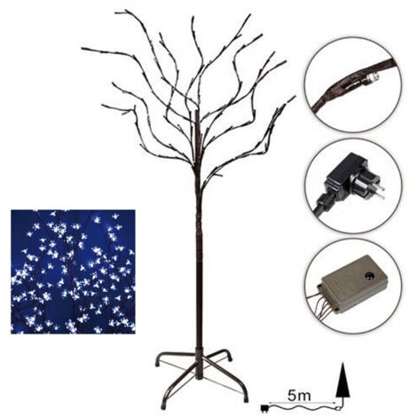 Sapin De Noël Illuminé Cerisier D'intérieur 192 Led 180cm Bleu Bleu