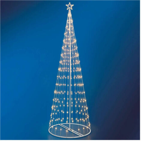 Sapin De Noël Lumineux Blanc Chaud 394 Led 300cm Décoration Extérieure