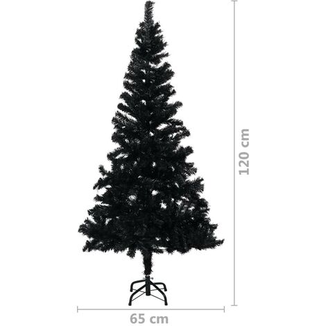 Sapin de Noël Noir artificiel 120 X 65 cm et pied support pour un Noël original.