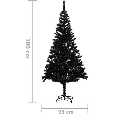 Sapin de Noël Noir artificiel 180 X 93 cm et pied support pour un Noël original.