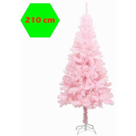 Sapin de Noël Rose artificiel 210 X 120 cm et pied support pour un Noël original.