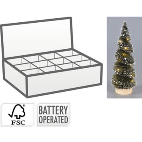 Sapin de Noël vert 20 cm, 12 LED