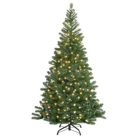 Sapin de Noël Vert décoré 140 cm avec 470 branches et pied support