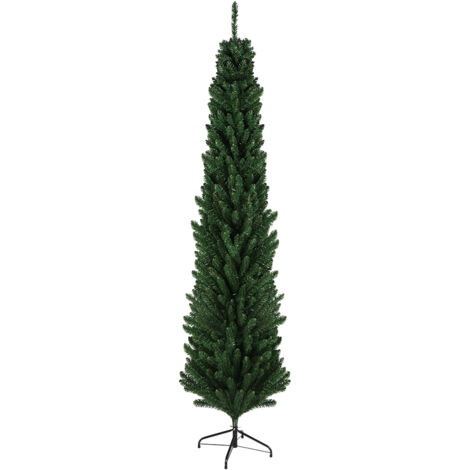Sapin de Noël Vert Naturel Forme Crayon 210cm - 800 Branches Très Fourni｜Design Mince Idéal pour Appartement｜Excellent Rapport Qualité-Prix