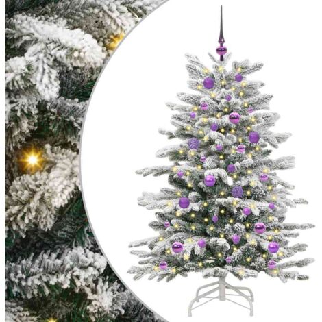 Sapin de Noël，Arbre de Noël Artificiel à Branches Articulées Blanc 150 cm CFW29028