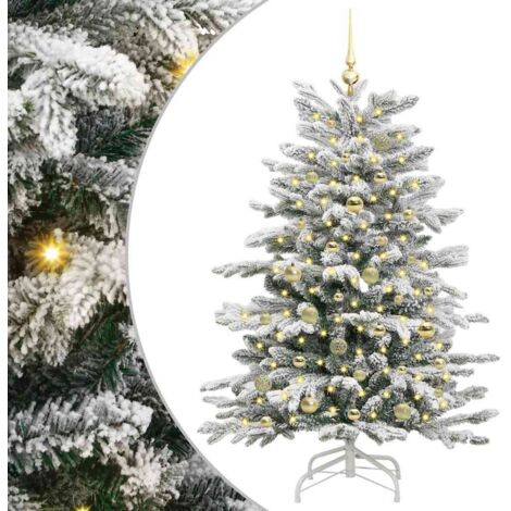 Sapin de Noël，Arbre de Noël Artificiel à Branches Articulées Blanc 150 cm CFW41757