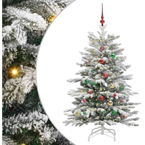 Sapin de Noël，Arbre de Noël Artificiel à Branches Articulées Blanc 150 cm CFW56065