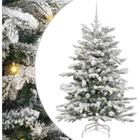 Sapin de Noël，Arbre de Noël Artificiel à Branches Articulées Blanc 150 cm CFW84054