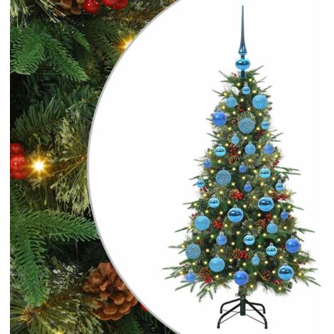 Sapin de Noël，Arbre de Noël Artificiel à Branches Articulées Vert 120 cm CFW46697