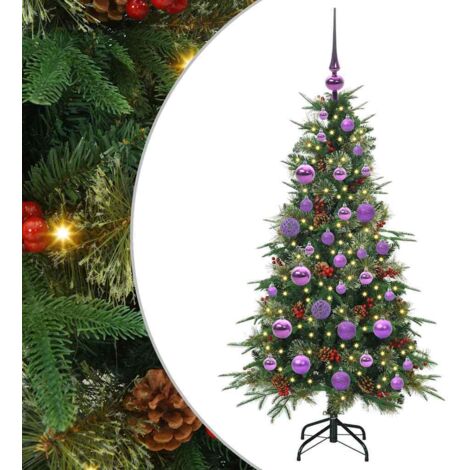 Sapin de Noël，Arbre de Noël Artificiel à Branches Articulées Vert 120 cm CFW99124