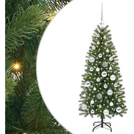 Sapin de Noël，Arbre de Noël artificiel avec 150 LED Vert 120 cm PE et PVC CFW95794