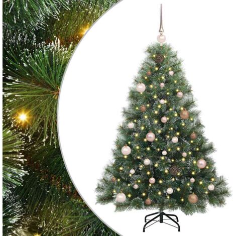 Sapin de Noël，Arbre de Noël artificiel avec 150 LED Vert 150 cm PE et PVC CFW95597