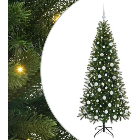 Sapin de Noël，Arbre de Noël artificiel avec 300 LED Vert 180 cm PE et PVC CFW55289