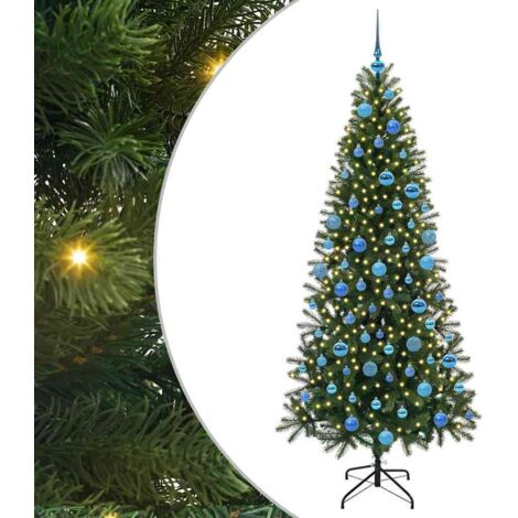 Sapin de Noël，Arbre de Noël artificiel avec 300 LED Vert 180 cm PE et PVC CFW90977