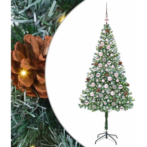 Sapin de Noël，Arbre de Noël artificiel avec 300 LED Vert 180 cm PVC et Acier CFW24836