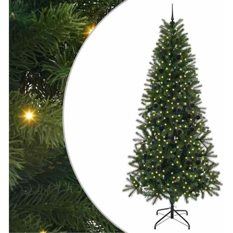 Sapin de Noël，Arbre de Noël artificiel avec 300 LED Vert 240 cm PE et PVC CFW21158