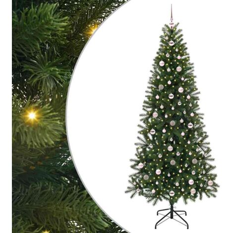 Sapin de Noël，Arbre de Noël artificiel avec 300 LED Vert 240 cm PE et PVC CFW72734