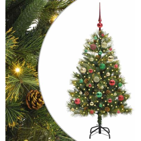 Sapin de Noël，Arbre de Noël artificiel avec branches pliables et cônes 120 cm CFW75570